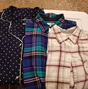 (3)Long sleeve flannel nightgowns